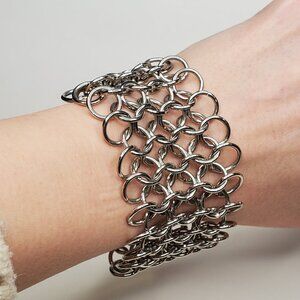 Silver Tone Chainmail Bracelet